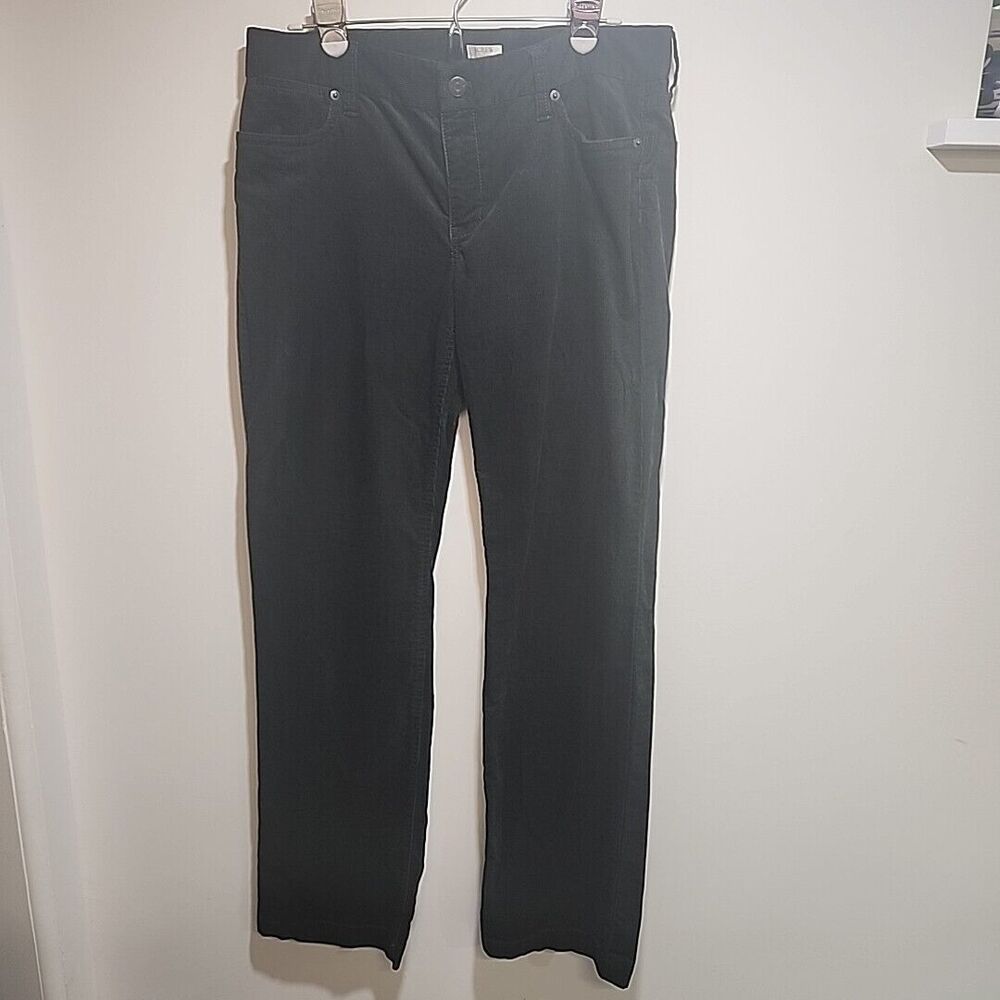 JCrew Stretch Corduroy Pants Sz 31R Med Rise Forest Green